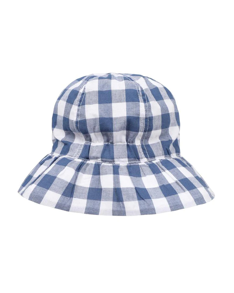 Bebe | Hallie Blue Check Sun Hat