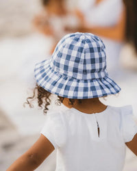 Bebe | Hallie Blue Check Sun Hat