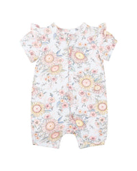 Bebe | Abby Short-Sleeve Zip Romper