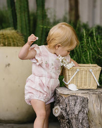 Bebe | Lara Embroidered Check Romper