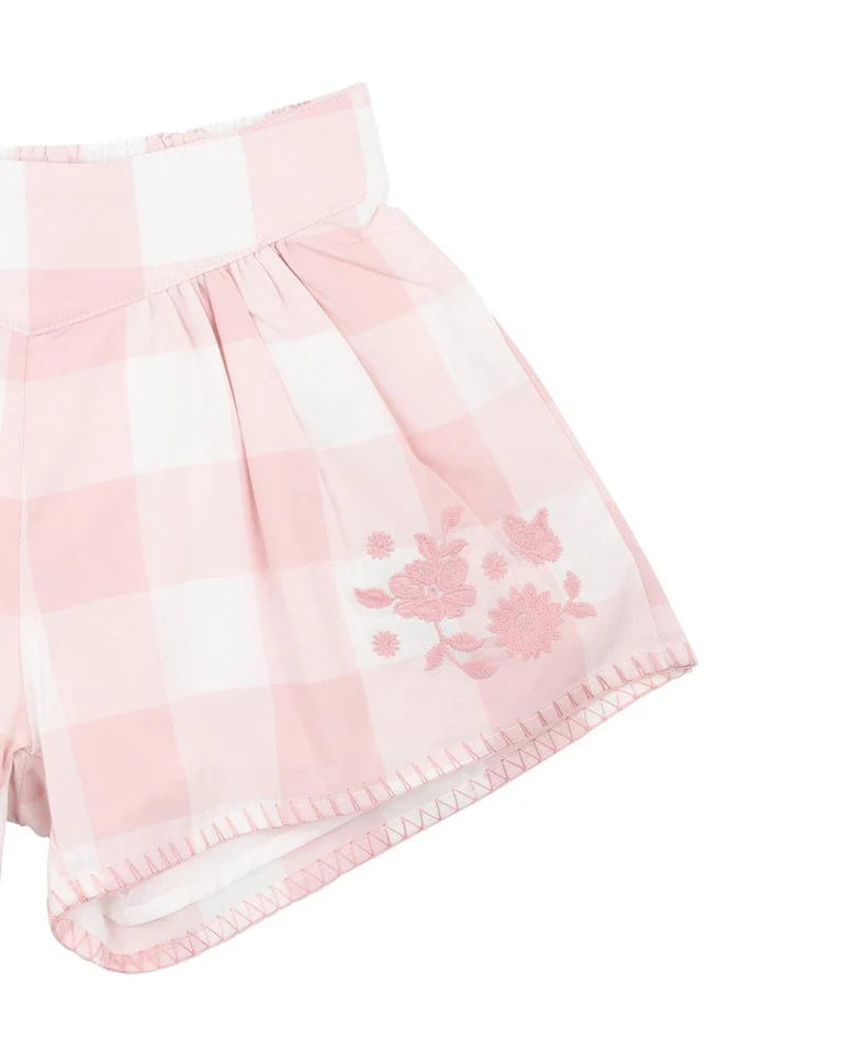 Bebe | Lara Embroidered Check Shorts