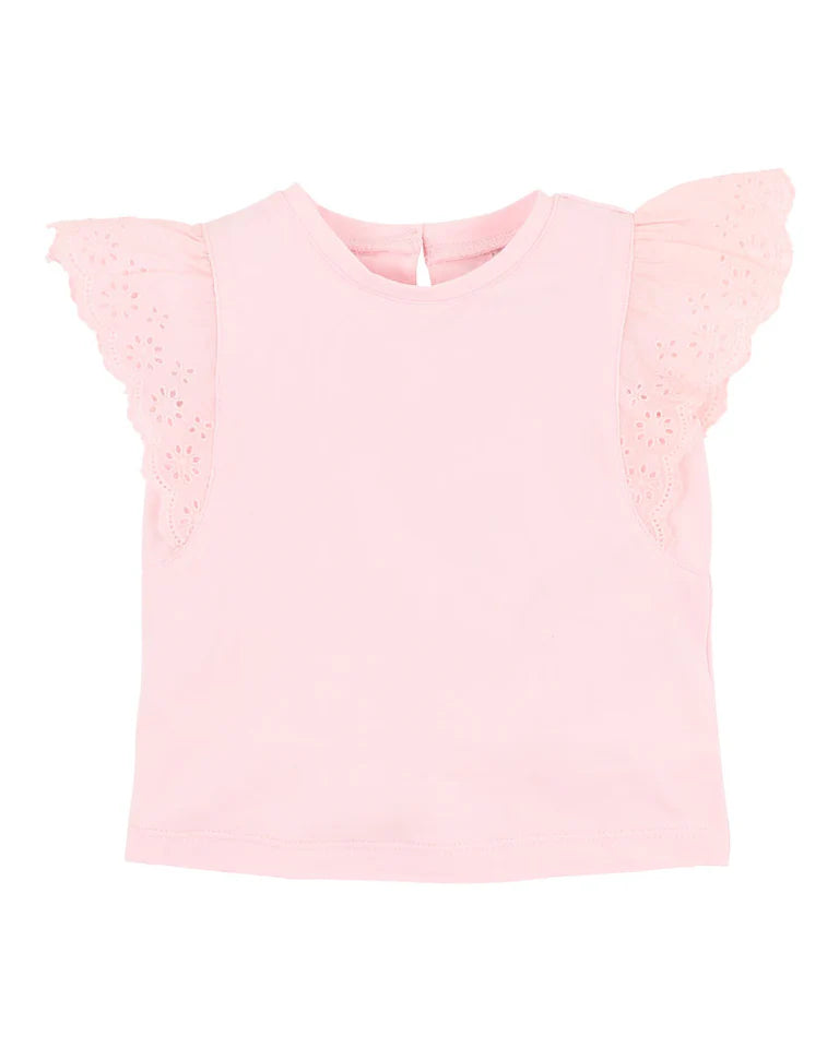 Bebe | Pink Broderie Tee