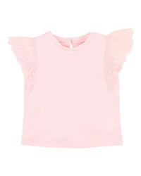 Bebe | Pink Broderie Tee