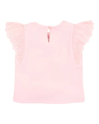Bebe | Pink Broderie Tee