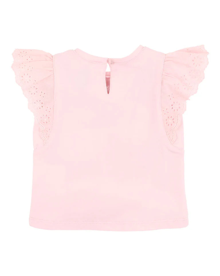 Bebe | Pink Broderie Tee