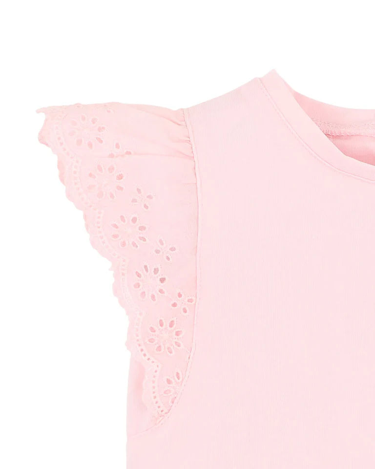 Bebe | Pink Broderie Tee