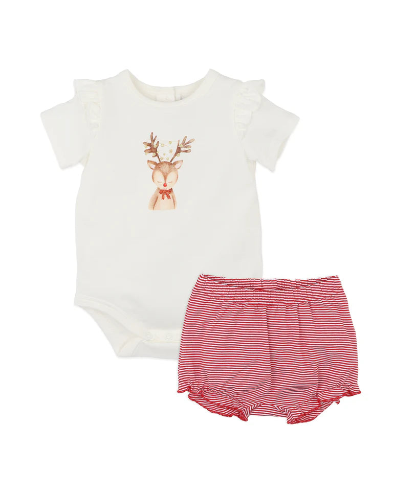 Bebe | FESTIVE REINDEER BODYSUIT & SHORTS SET