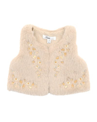 Bebe | Winnie Embroidered Faux Fur Vest