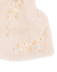 Bebe | Winnie Embroidered Faux Fur Vest