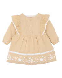 Bebe | Winnie Embroidered Gingham Dress - Mustard Check