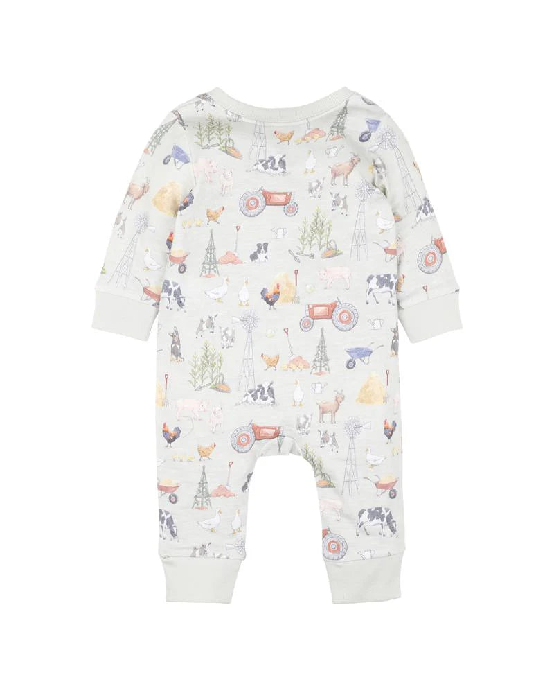 Bebe | Chester Print LS Zip Romper