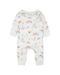 Bebe | Chester Print LS Zip Romper