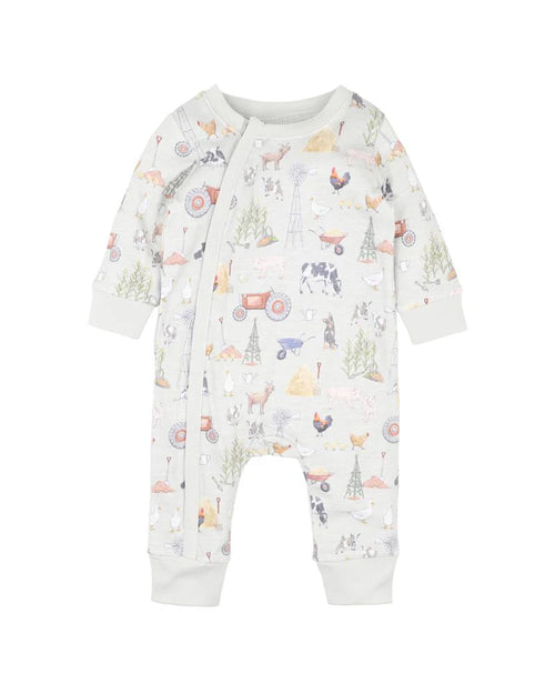 Bebe | Chester Print LS Zip Romper