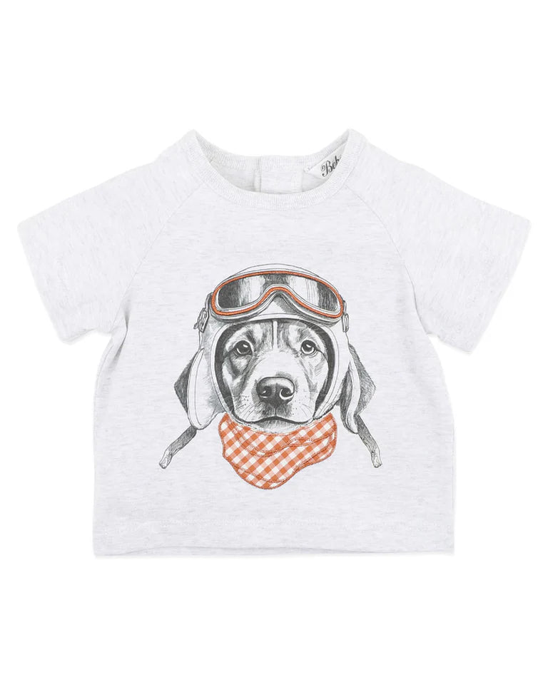 Bebe | Harlan Aviation Dog Tee - Grey Marle