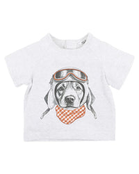 Bebe | Harlan Aviation Dog Tee - Grey Marle