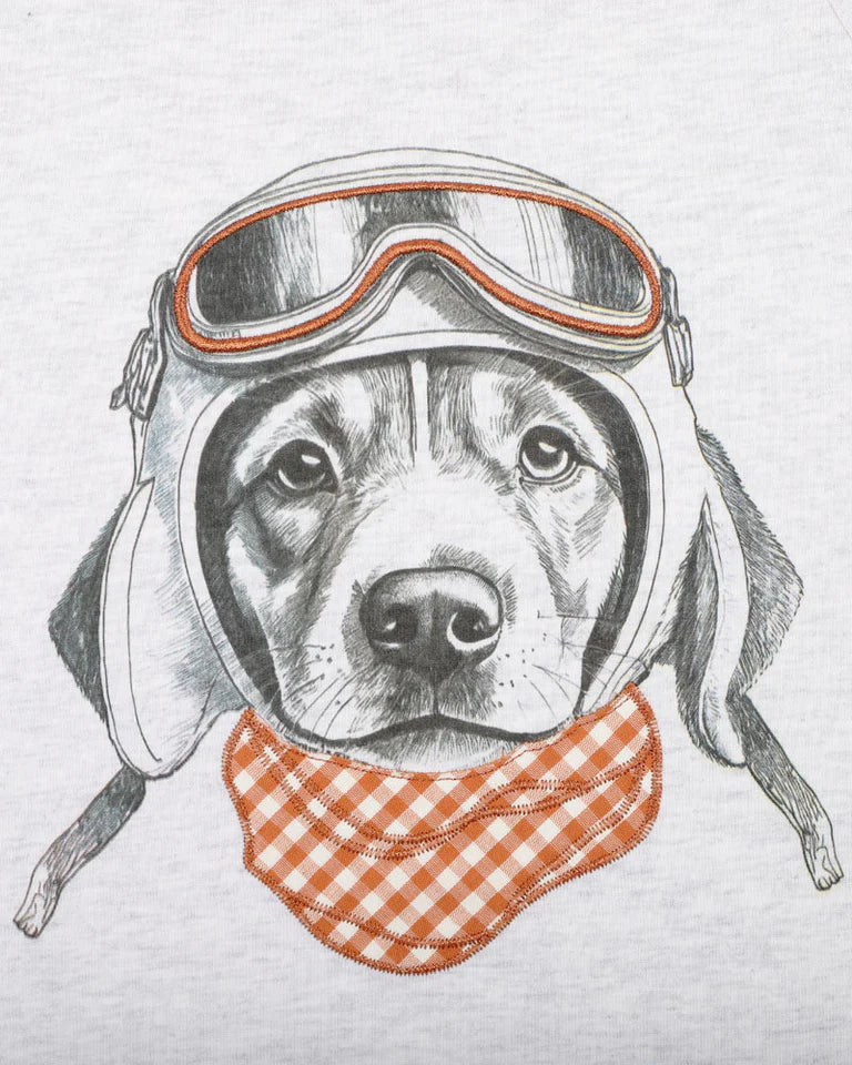 Bebe | Harlan Aviation Dog Tee - Grey Marle