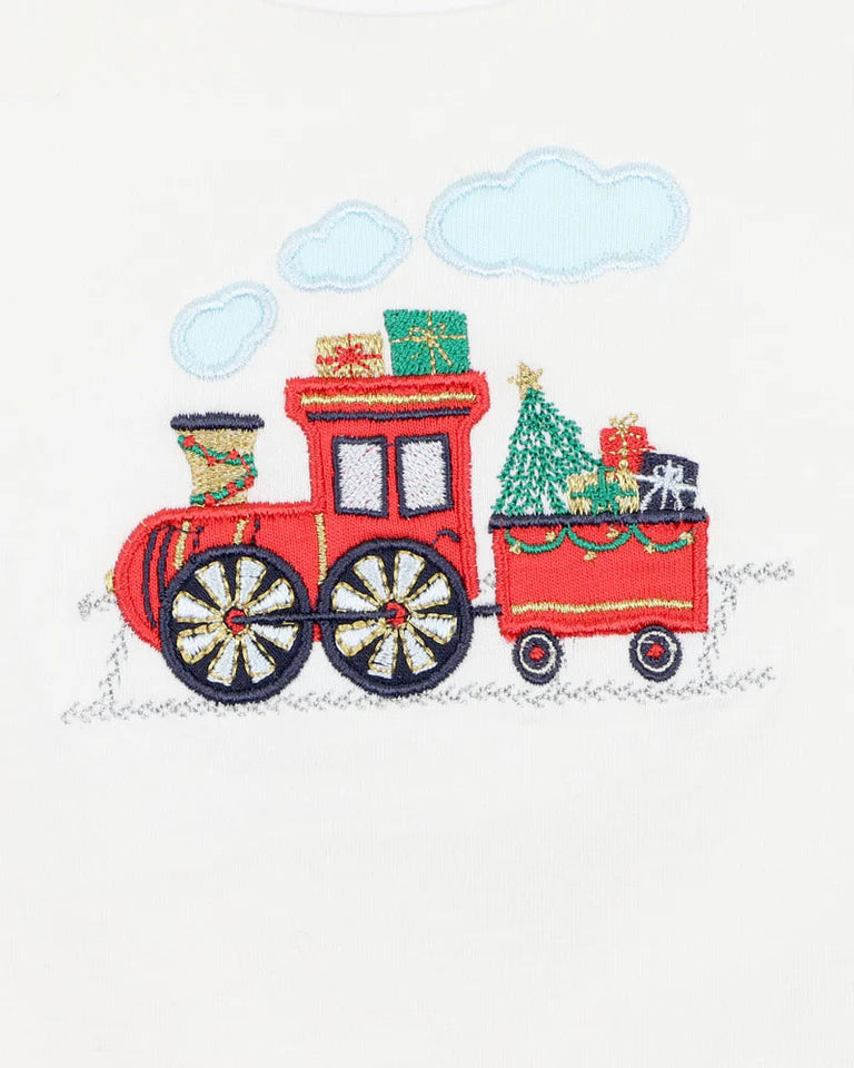 Bebe | FESTIVE TRAIN SINGLETSUIT SHORTS SET