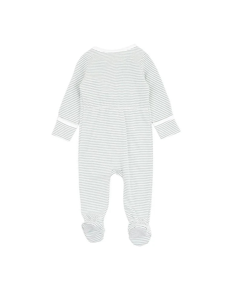 Bebe | Toby Hedgehog LS Onesie - Sage Stripe