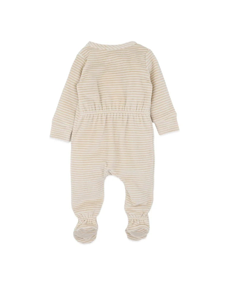 Bebe | Hunter Stripe Velour Zip Onesie
