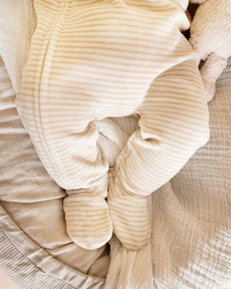 Bebe | Hunter Stripe Velour Zip Onesie