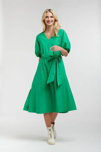 Bianca Puff Sleeve Dress - Jade