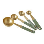 Brass + Green Measuring Spoons 4PCS
