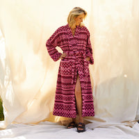 Sage x Clare || Arlette Towelling Robe - Cosmo Pink