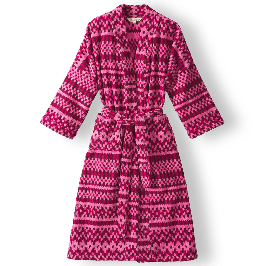 Sage x Clare || Arlette Towelling Robe - Cosmo Pink