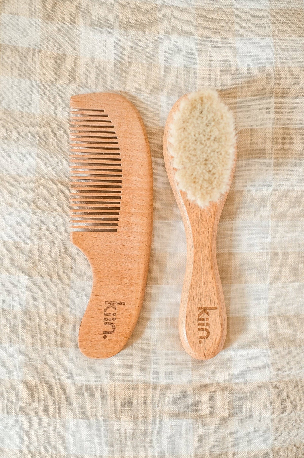 Kiin Baby - Wooden Baby Brush + Comb Set