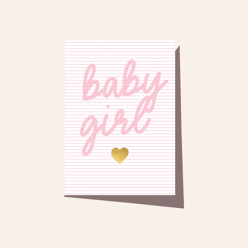 Elm Paper | Baby Girl Pink Stripe Card