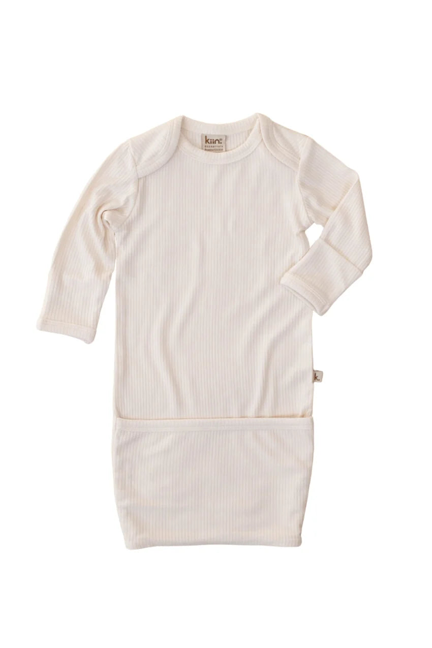 Kiin Baby | Bamboo Newborn Gown - Ivory