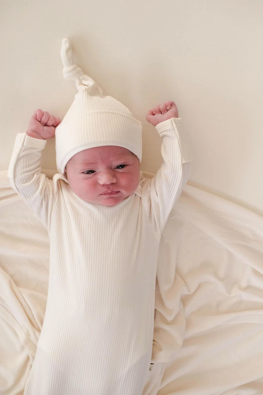 Kiin Baby | Bamboo Newborn Gown - Ivory