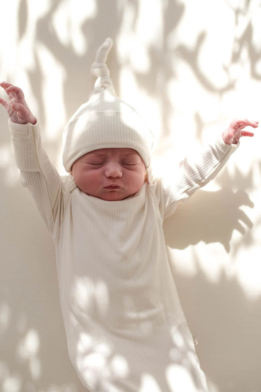 Kiin Baby | Bamboo Newborn Gown - Ivory