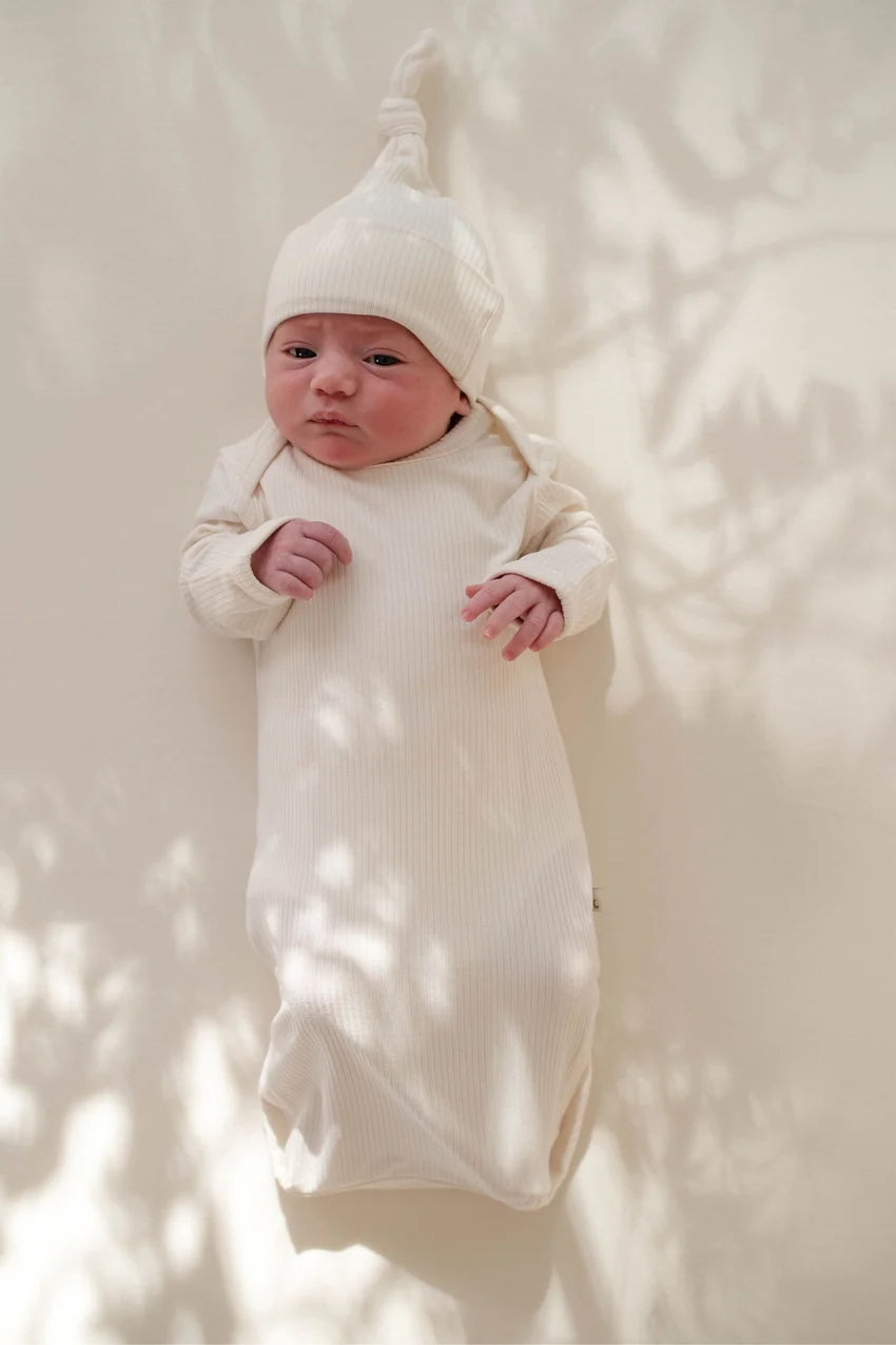Kiin Baby | Bamboo Newborn Gown - Ivory