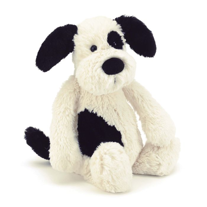 Jellycat | Bashful Black + Cream Puppy Ring Rattle