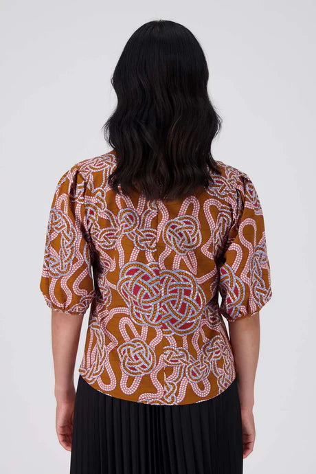 Olga De Polga | Loveknots Blouse Caramel in Cotton