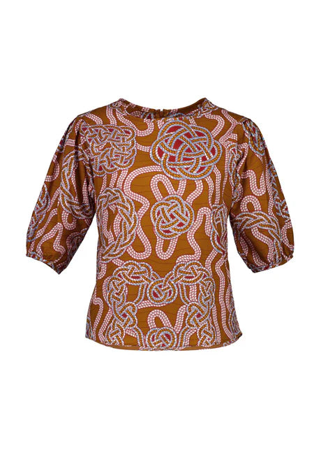 Olga De Polga | Loveknots Blouse Caramel in Cotton