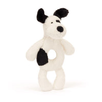 Jellycat | Bashful Black + Cream Puppy Ring Rattle