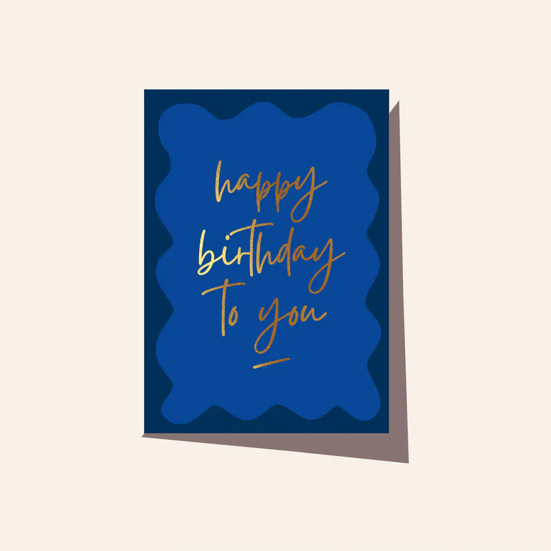 Elm Paper | Wavy Birthday Midnight Card