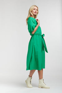 Bianca Puff Sleeve Dress - Jade