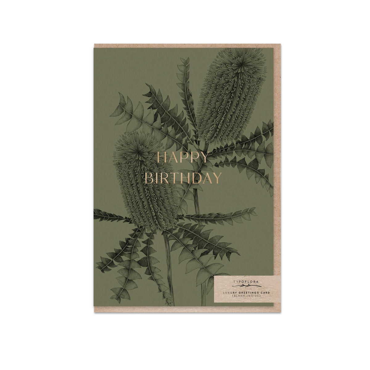 Typoflora - Banksia Birthday Card