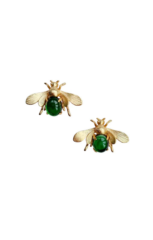 Zoda| Green Bee Stud Earring