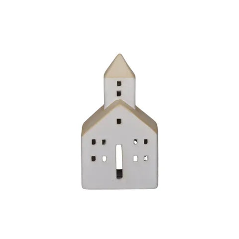 Ceramic Tealight House - White