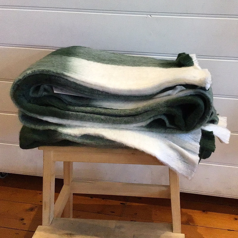 St Ives Check Throw - Forest Green
