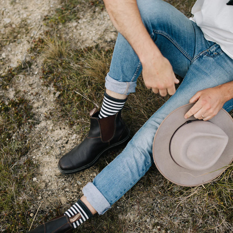 Lamington | Piha - Merino Wool Roll Top Crew Socks