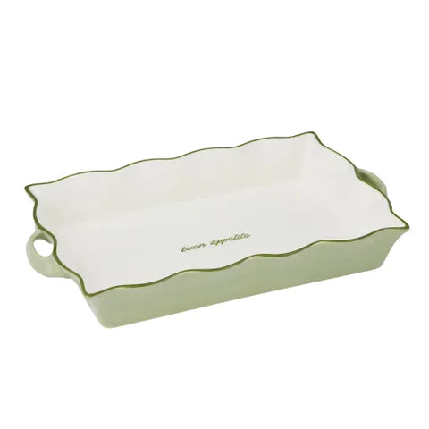 Noto Ceramic Rectangular Baker - Mint