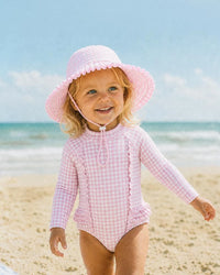Minihaha Swim | Pink Gingham Swim Hat