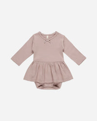 Quincy Mae | Pointelle Skirted Bodysuit || Mauve