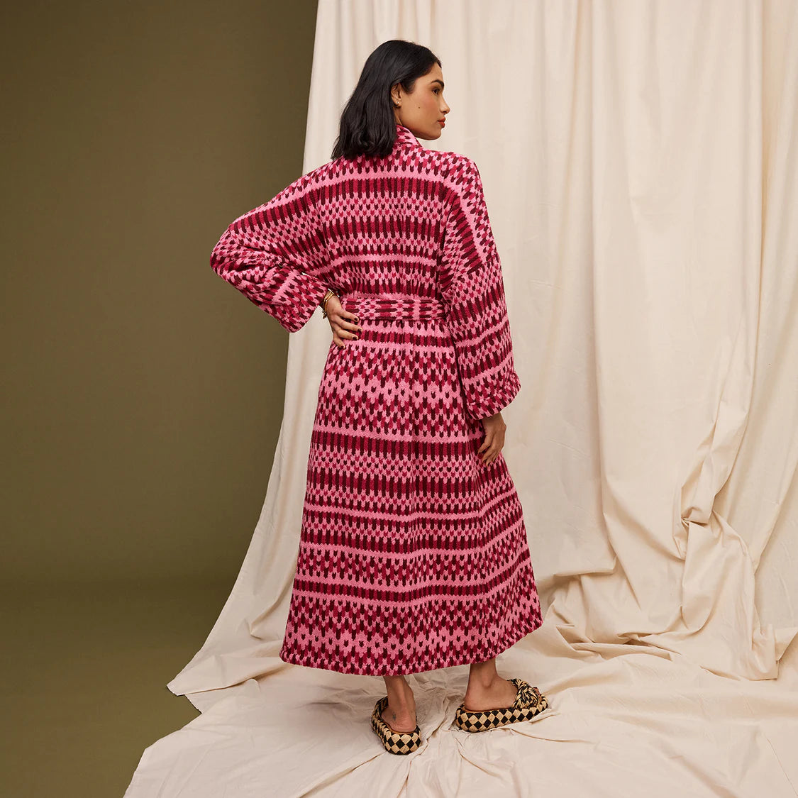 Sage x Clare || Arlette Towelling Robe - Cosmo Pink