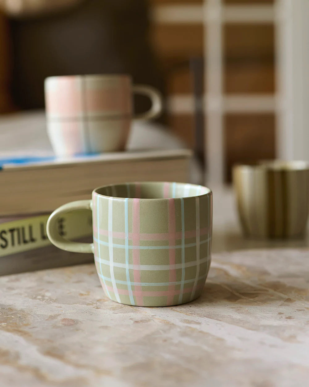 Robert Gordon | Olive Blush Check Mug / Cat's Pyjamas